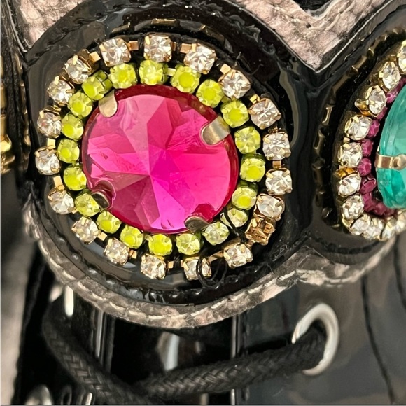 Betsey Johnson Dexter Jeweled Combat Boots | 6.5M - Picture 5 of 7